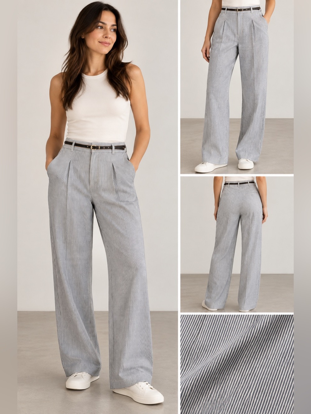 Zara Gray Pinstripe Trousers